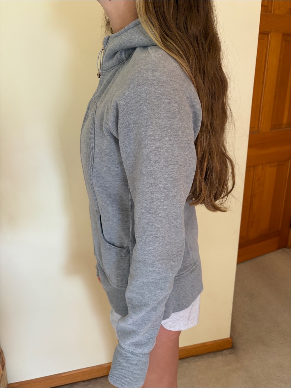 lululemon athletica Scuba Light Gray Hooded Zip Jacket. Thick - Picture 2 of 3